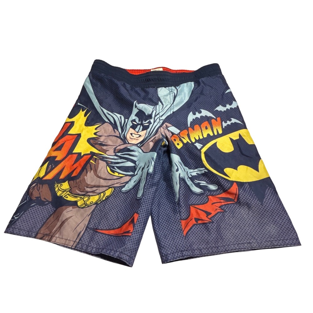 Old Navy Collectibles Batman Boys Swim Trunks Navy Blue Graphic Shorts 5T